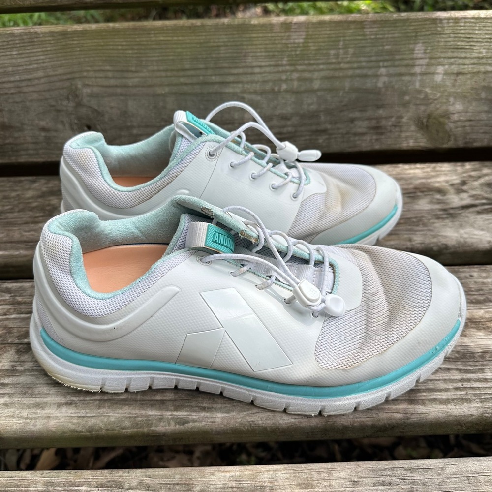 Anodyne No. 23 Womens Sport Runner White Teal Lace Athletic Shoes Diabetic Sz 9